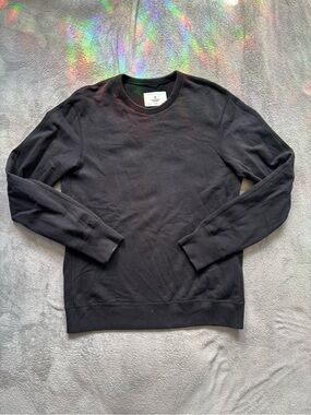 Reigning Champ Crew Neck Sweatshirt Mens Size Medium Solid Black Made In Canada